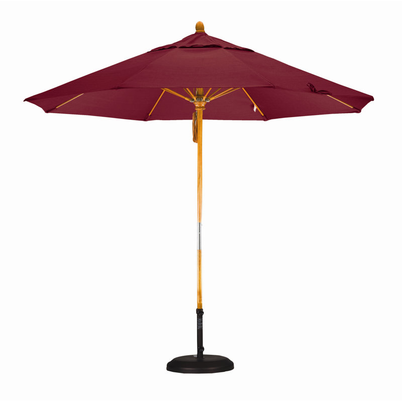 Parasol 9" Market, Pacifica Bourgogne, Marenti Wood