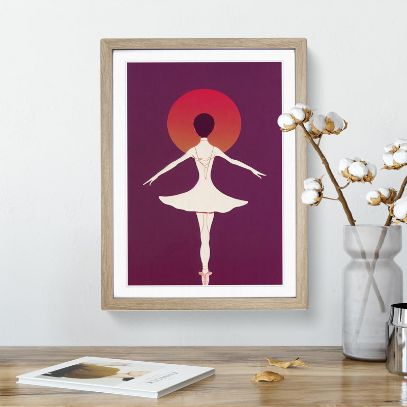 Solo Ballerina - Single Picture Frame Print, 46cm H x 34cm W x 2cm D, Oak Framed