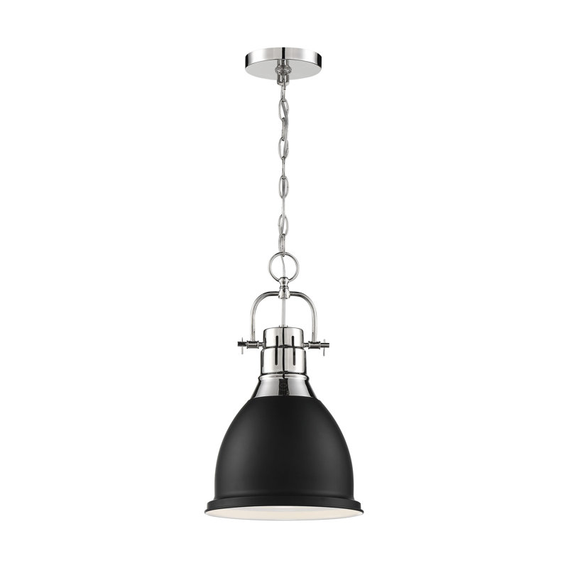 Clairview 1 - Light Single Pendant, Polished Nickel/Matte Black
