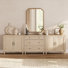 Buffet Scarlett, meuble de cuisine avec 4 portes et 3 tiroirs en bois, beige, 259 cm (102 po)