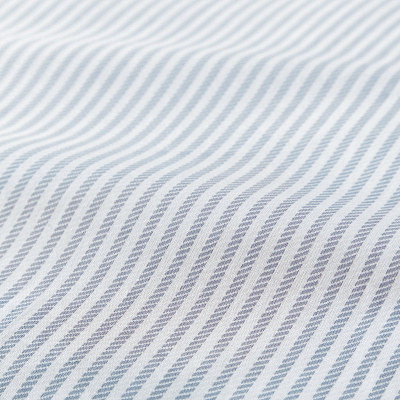 Twill Stripe Duvet Cover Set, Double Duvet Cover + 2 Pillowcases, Blue Striped