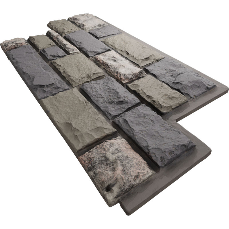 Panneau de faux pierre EverStone Regal, l 47 3/4 po x H 24 3/4 po x P 1 3/4 po, couleur granite minuit, Midnight Granite