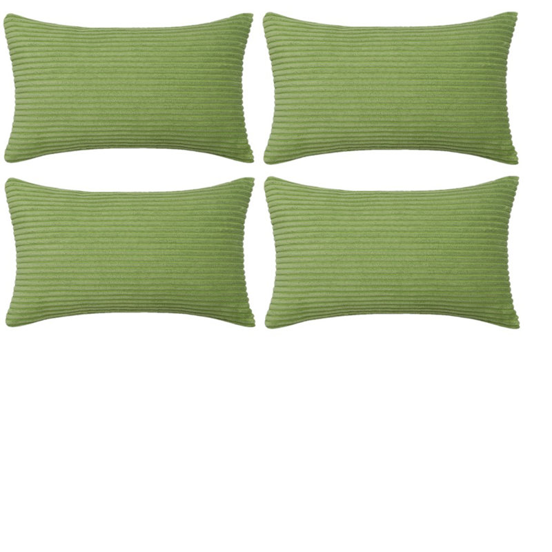 Housse de coussin à rayures, Vert pomme