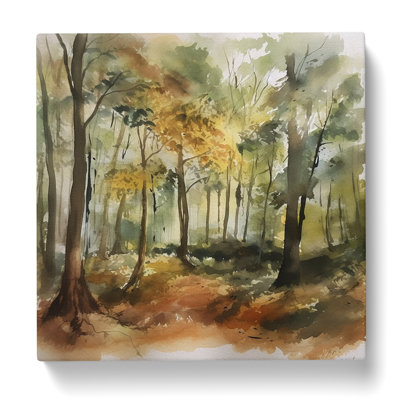 Forest Watercolour No.5 - Wrapped Canvas