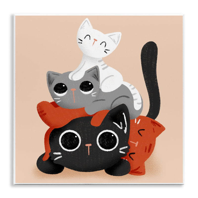 Plaque murale «Stacked Cats Pile», design par Sarah Hickman