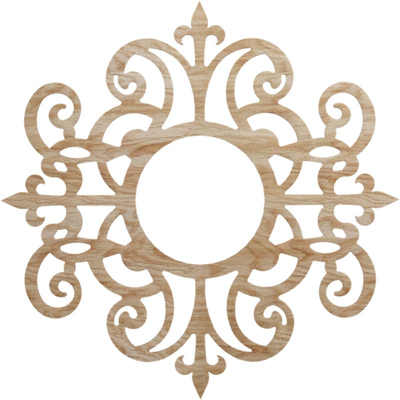 Médaillon de plafond en bois Dijon, Chêne rouge, H 40 po x l 40 po x P 0,25 po