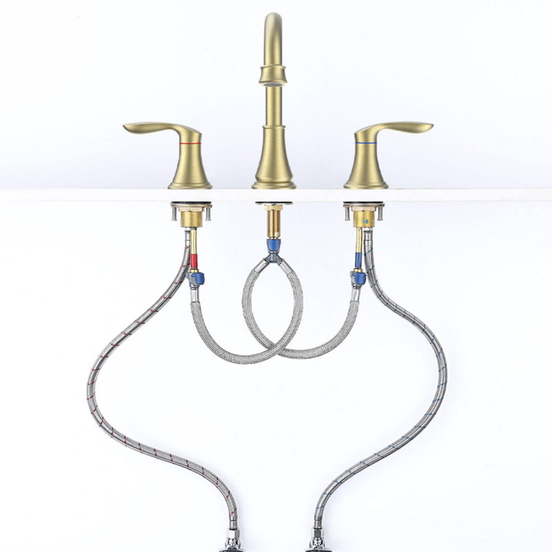 Bathroom faucet with 360 degree turn spout, Brushed Gold
