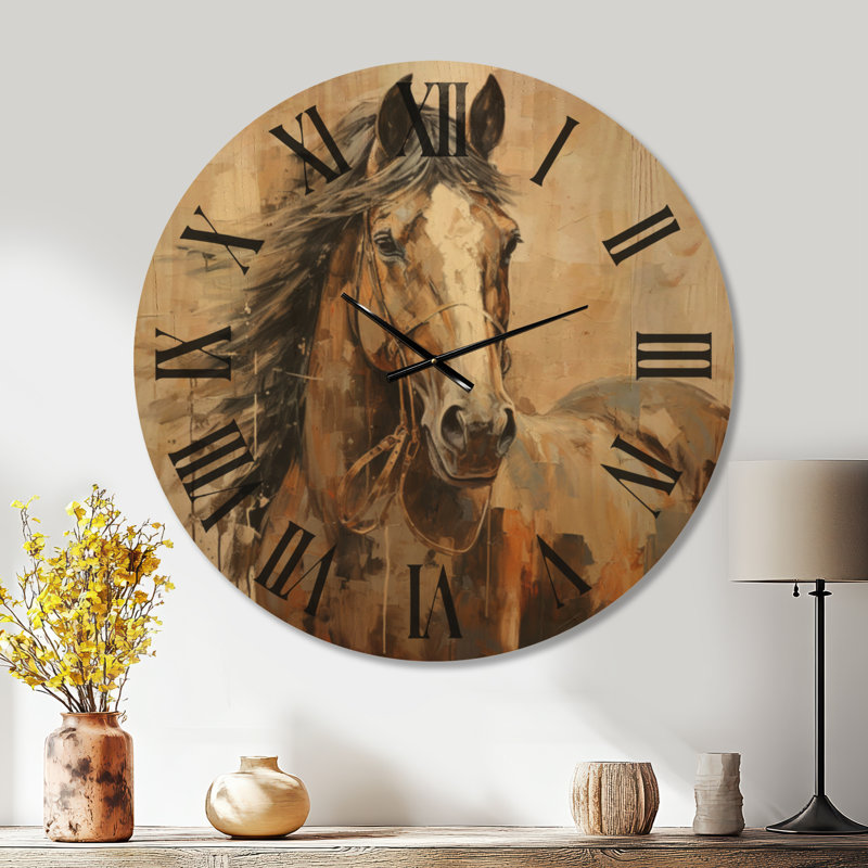 Horloge murale pour grand animal - Liberté symbolique du cheval, Oversized