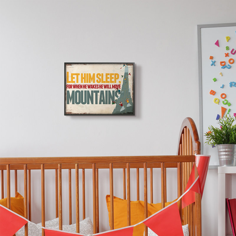 Art de grimpeur de montagne «Let him Sleep» de Lerch, Giclée encadrée noir minuit, H 11 po x l 14 po
