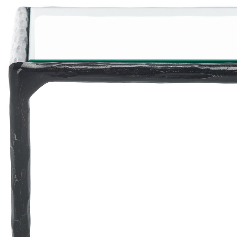 Table de bout en verre Evelynn, Noir