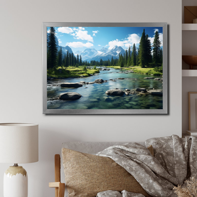 Canada Banff Symphony II - reproduction sur toile, H 34 po x l 44 po x P 1,5 po, Cadre simple argenté