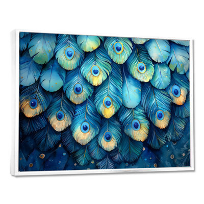 Peacock Feather Collage - art mural oiseau