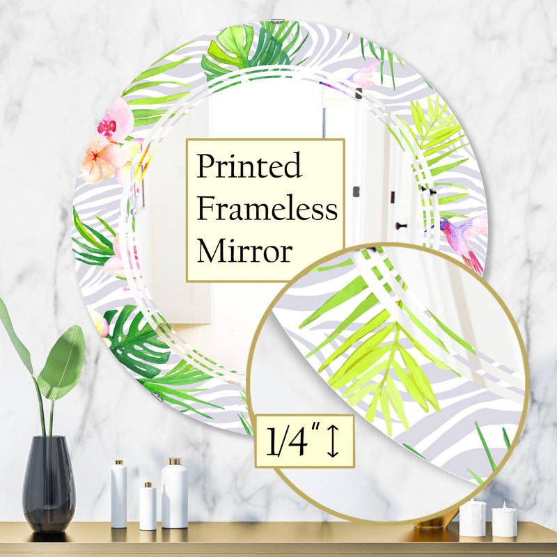 Miroir mural Botanicals and Flowers VI, H 31,5 po x l po