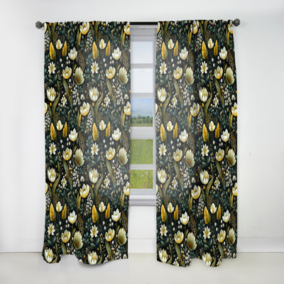 Boho Botanical Garden - Bohemian Curtain - Velvet Room Darkening - 1 Panel