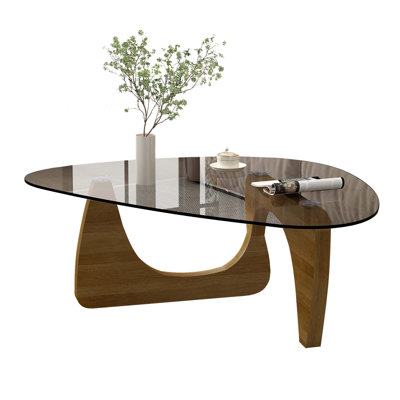 Modern Glass Coffee Table, 32.3 x 23 x 16 Mid Century Modern Design, Sleek and Versatile for Any Room