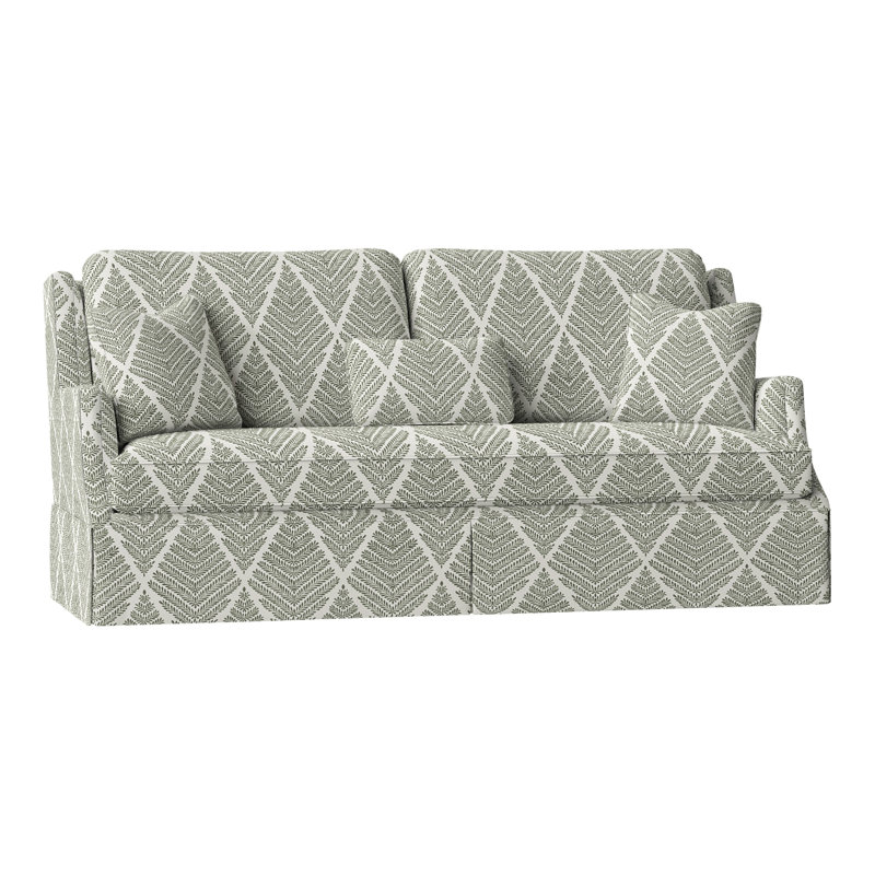 Savannah 87.5" Chenille Round Arm Sofa with Reversible Cushions, Perigold Emmeline Moss