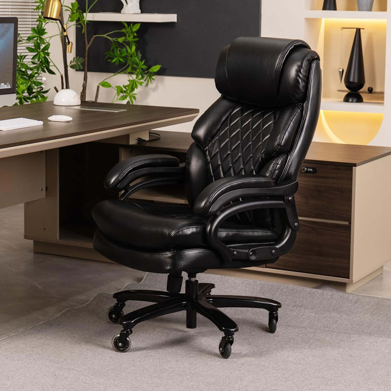 Fauteuil de bureau 500 lb, H 30,05 po, Black, Noir