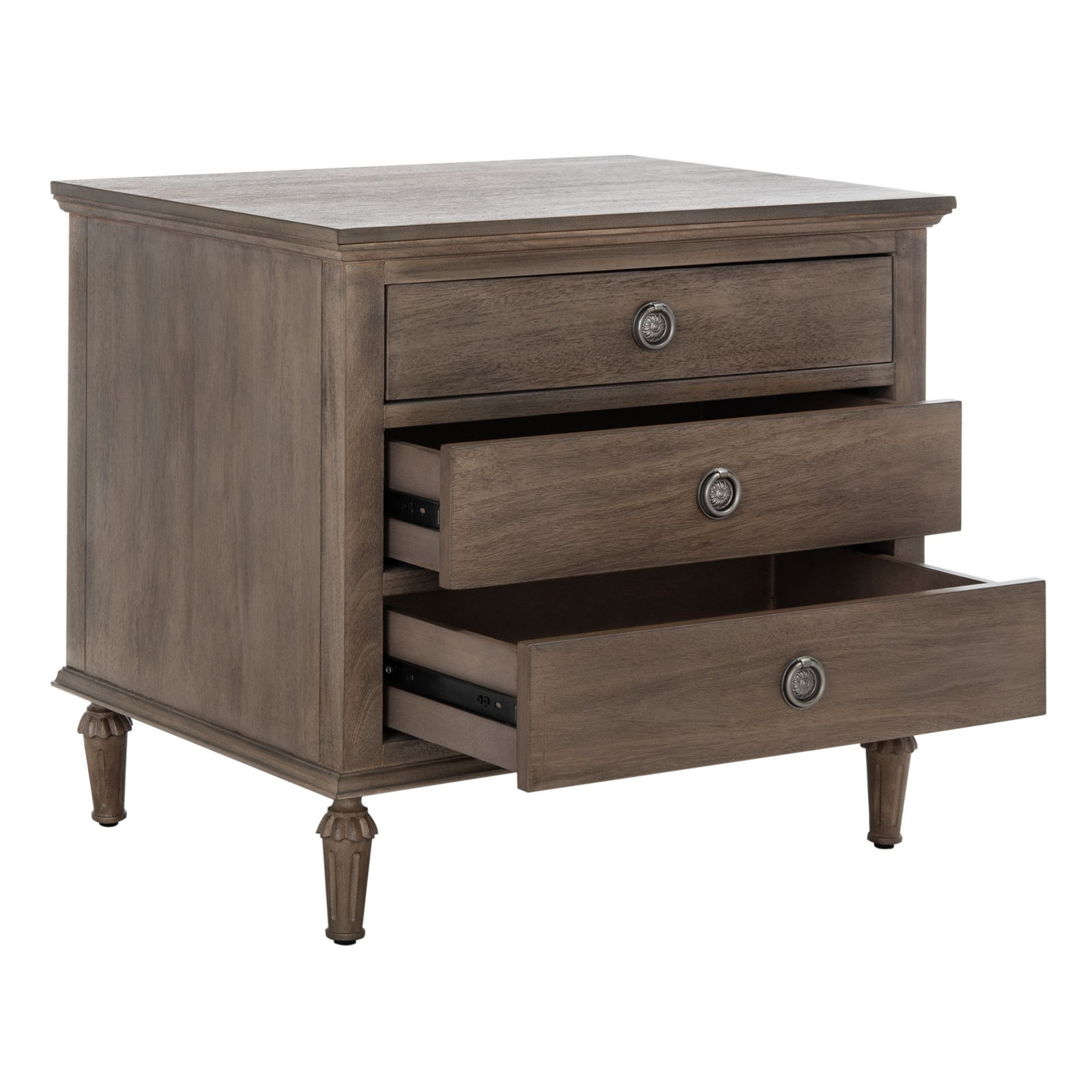 Hubbard 3 - Drawer Nightstand, Ash Brown