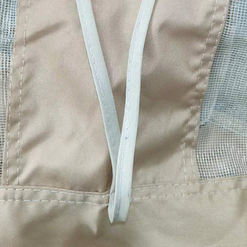 Filet de pavillon de jardin 10 pi x 10 pi, beige avec fermetures à glissière, l 116,5 po de profondeur, 81,1 po de hauteur, attaché par des anneaux à pression et des sangles de fixation sécurisées