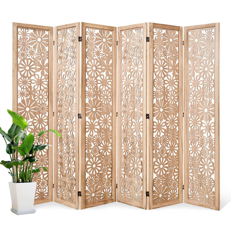 Cloison pliante 67 po, 6, Bois naturel