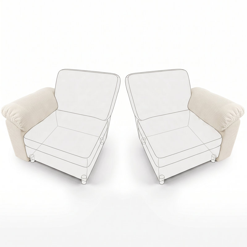 Happel Upholstered 8.19 " L-Shaped Sectional, Beige