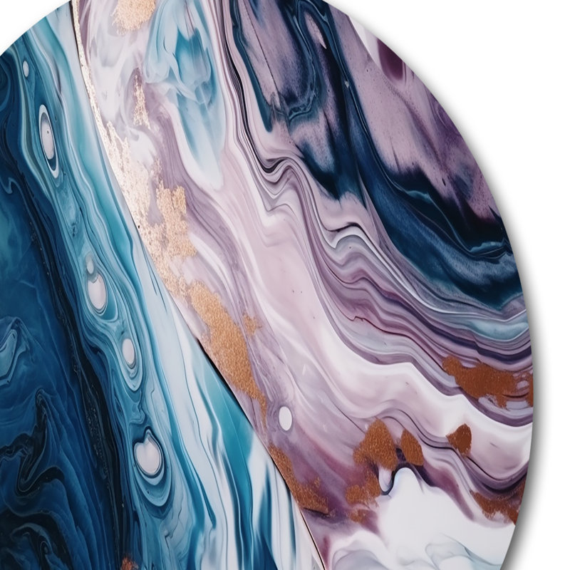 Solid Abstract Marble - Abstract Marble Round Wall Art on Metal, 29" H x 29" W x 1" D