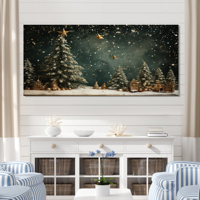 Green Christmas pine tree decor - Tree Pine Canvas Wall Art