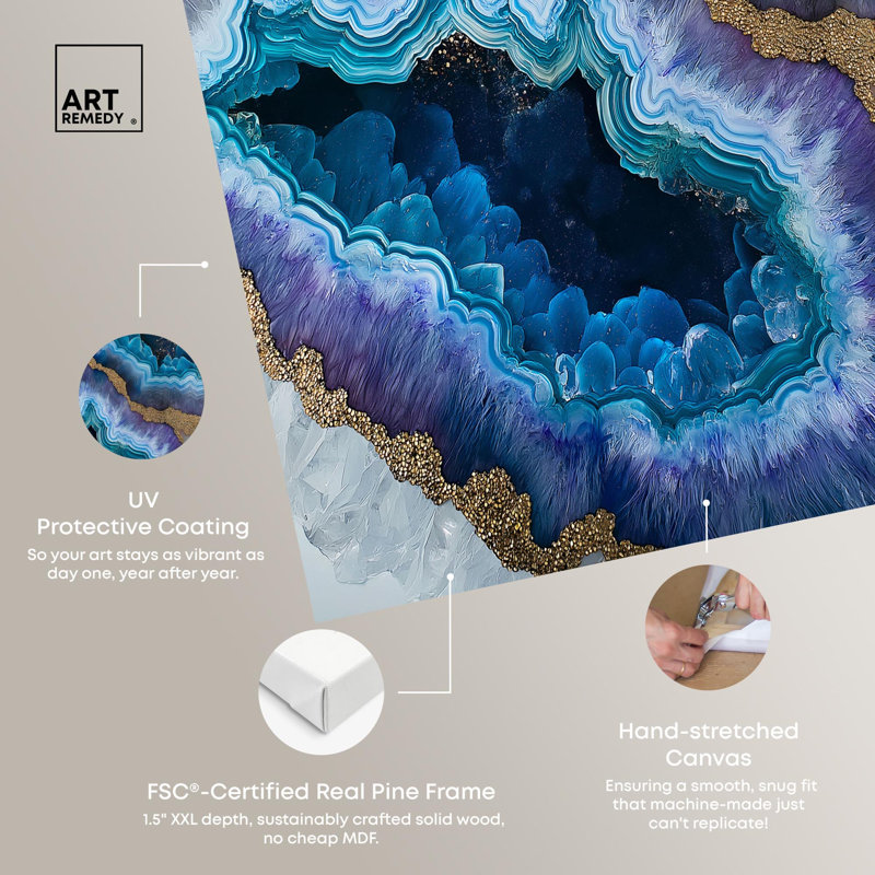 «Beryl Brood II Canvas Geode», art mural par , H 20 po x l 20 po, Toile tendue