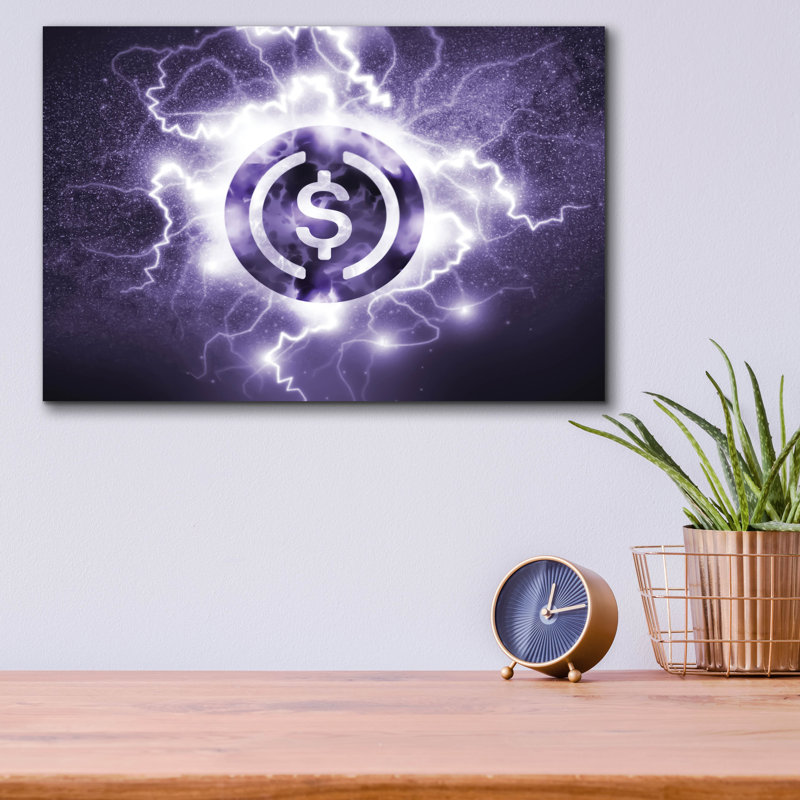 " Crypto Eclipse Usdc " by Valentyn Artemenko, 12" H x 16" W x 0.13" D