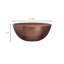 Table basse, ronde, fer creux, finition cuivre