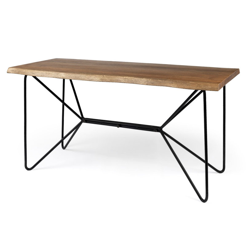 Elidge Solid Wood Iron Writing Desk