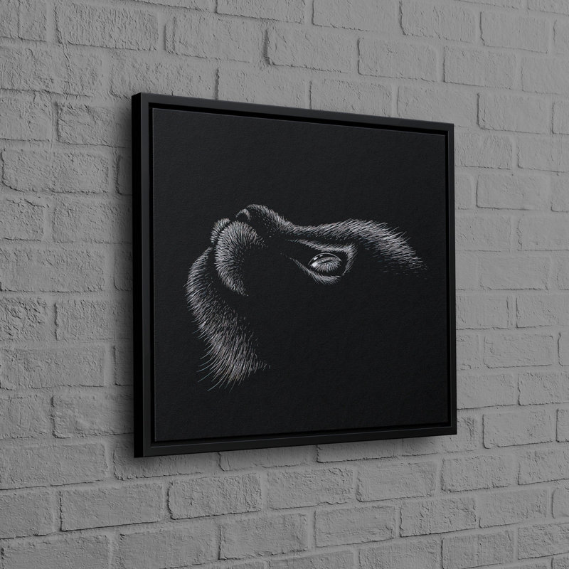 Print on Canvas, Black, Framed Print without Mat, 20 cm H x 20 cm W