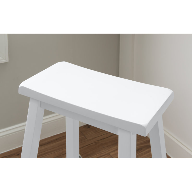 Tabouret de bar et de comptoir en bois massif Forsyth, Tabouret de bar (siège d'une hauteur de 29 po), Blanc pur