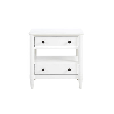 Table de chevet ouverte avec 2 tiroirs - feutrée et doublée de cèdre