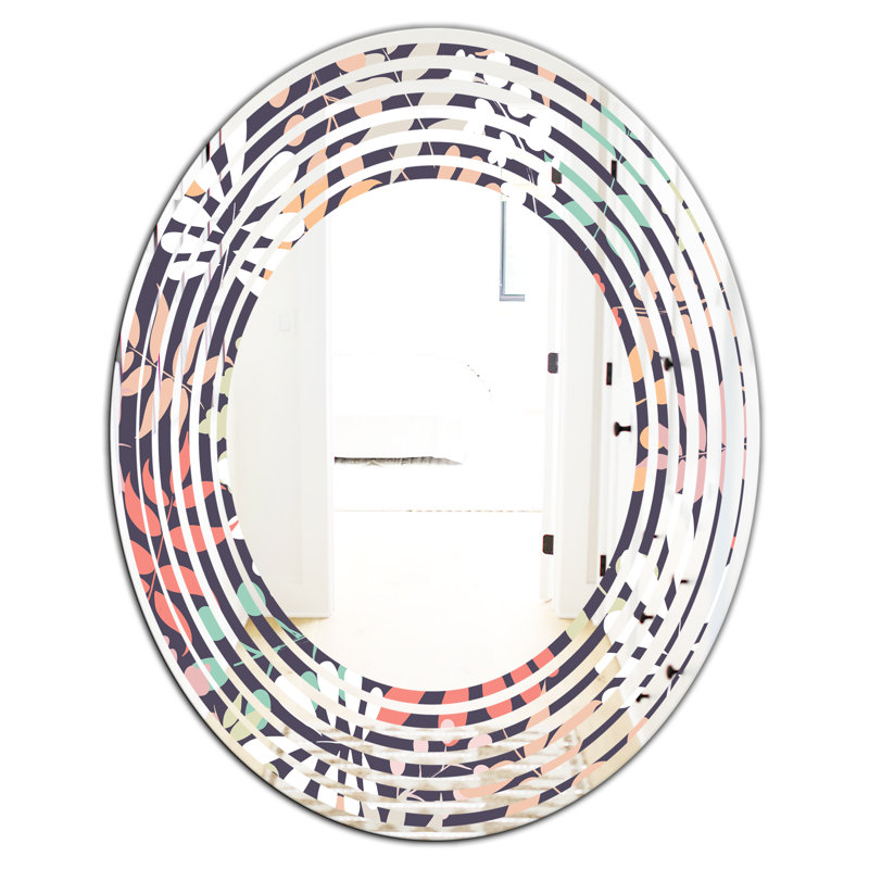Miroir mural sans cadre de style ii maison american botanique, H 31,5 po x l 23,7 po