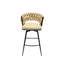 Tabourets de bar brun technique en cuir de 2. Tabouret pivotant à 360 °, structure, siège rembourré pour tabourets de bar, de café et de ferme 28 po. Cuir, base, avec