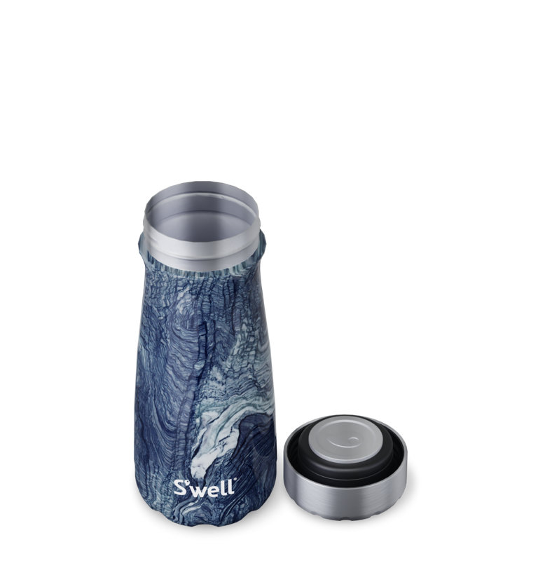 S'well Stainless Steel Traveler - Triple-Layered Vacuum-Insulated Travel Mug, 16 oz., Azurite Marble
