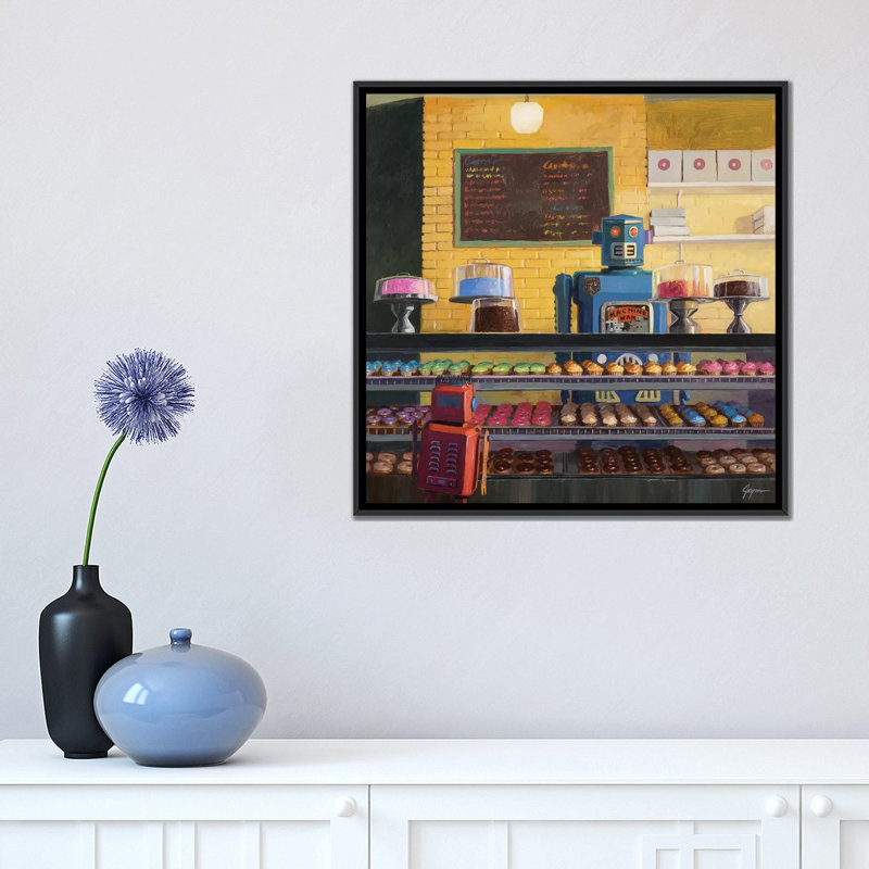 « decision » par eric joyner, impression sur toile, H 18 po x l 18 po x P 1,5 po, Toile avec cadre noir, Pas de tapis