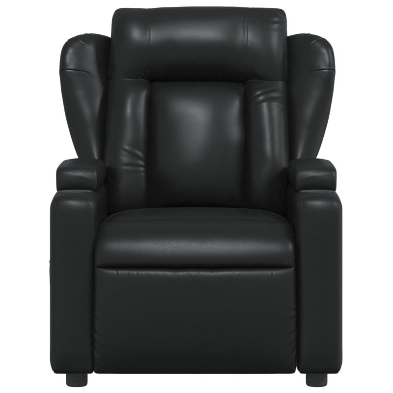 Fauteuil inclinable de massage en cuir vidaXL, dossier et repose-pieds réglables, Similicuir noir, Yes