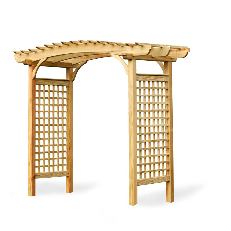 Brandywine Natural Wood Garden Arbor with Graceful Arches