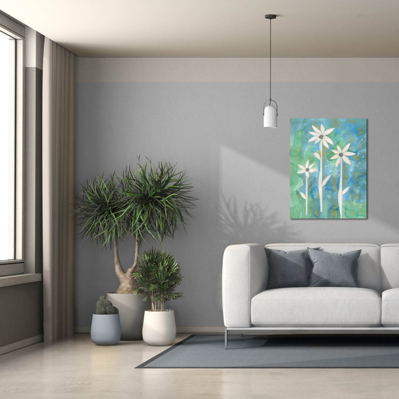  Art mural sur toile, "Dicat Daisies 1" par Alicia Ludwig, H 34 po x l 26 po x P 1,5 po