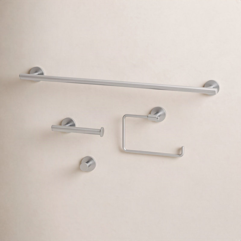 Ensemble de quincaillerie de salle de bain 4 pièces VIGO Elan, Nickel brossé