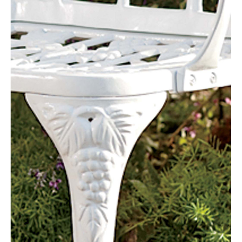 Banc de jardin en aluminium Grapevine, blanc