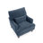 Upholstered Navy Nailhead Trim Accent Chair with Throw Pillow and Solid Wood Legs-125842258