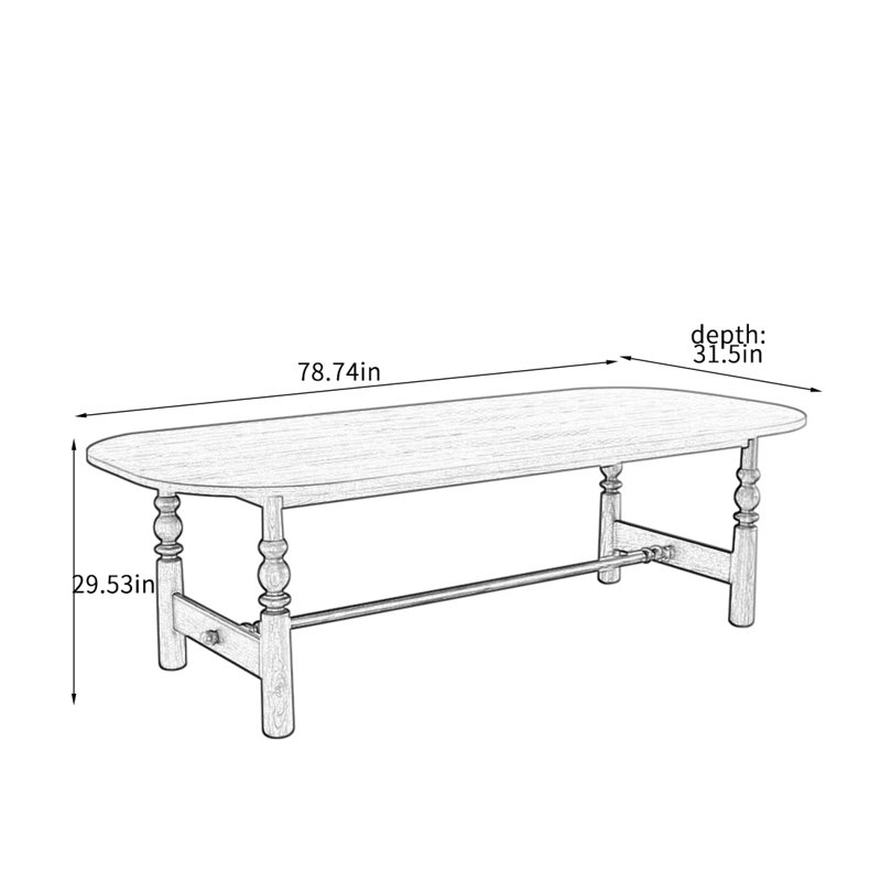 Viviani, H 29,53 po x L 78,74 po x l 31,5 po