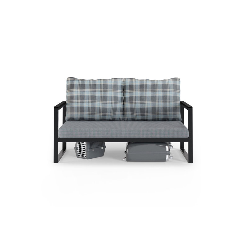 Bugarin 2 Seater Faux Leather Loveseat, Multicolor
