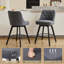 Swivel Counter Stool with Metal Frame-347580548