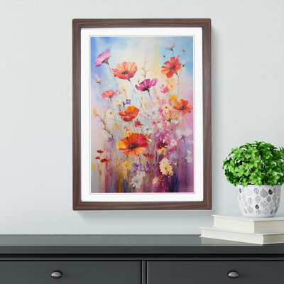 Wildflowers Gestural Art - Framed Print
