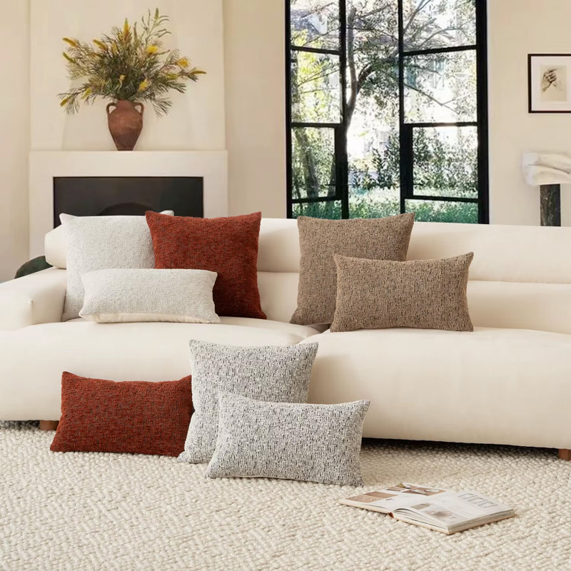 Coussin Modern, Rectangle H 12 po x l 20 po, Brun