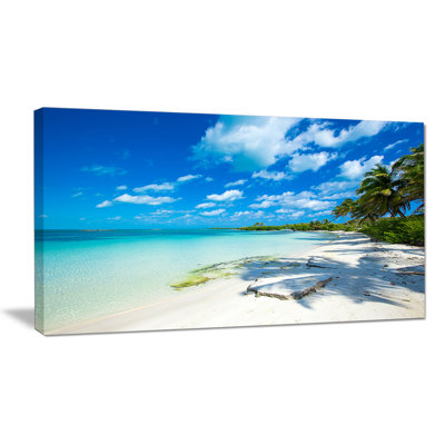 «Tropical Beach with Palm Shadows» de Mattos - reproduction de photo